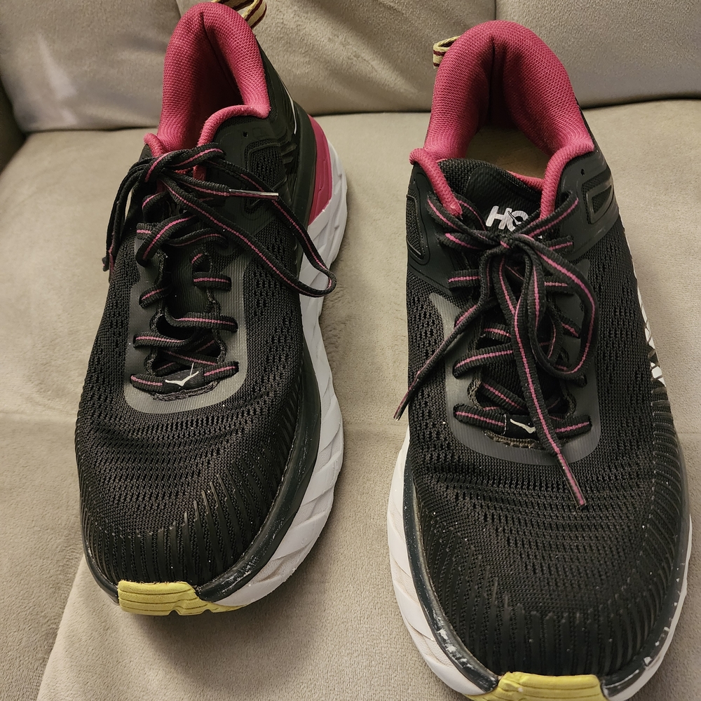 Hoka Women's Black and Pink Running Shoes